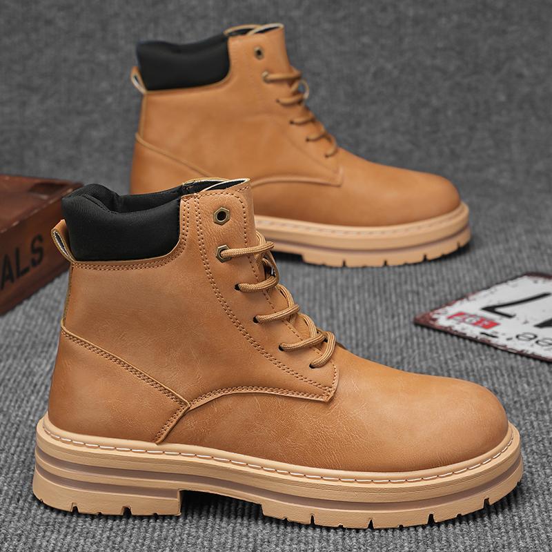 Edmund Sharp | Tan Leather Lace-Up Work Boots