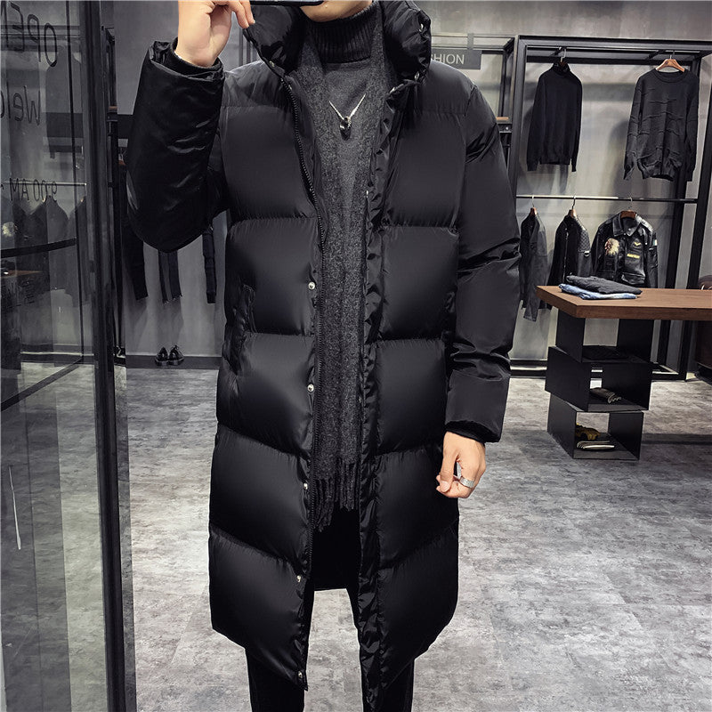 Rowan Kettering | Longline Puffer Mens Coat with Stand Collar