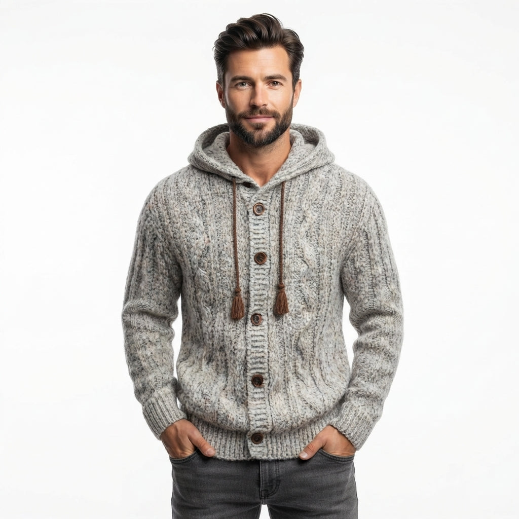 Barnaby Winstanley | Cable-Knit Hooded Cardigan for Men