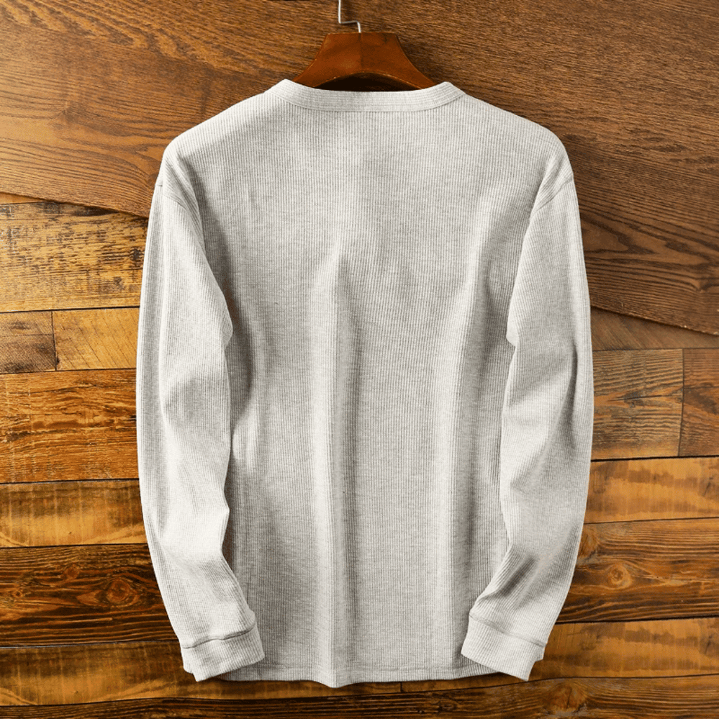 Ellis Turner | Ribbed Henley Neck Long Sleeve Shirt