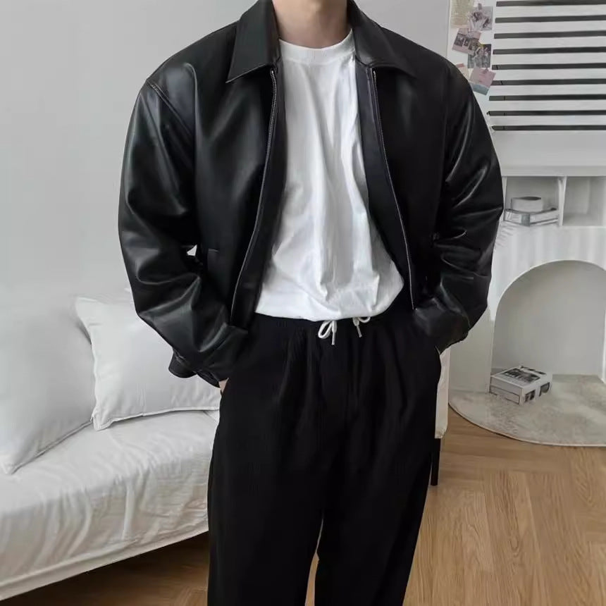Charles Attwood | Leather Jacket with Silver Zip Detail