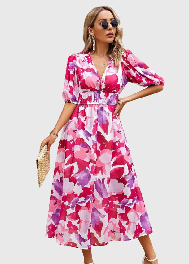 Bianca Moreau | Floral Summer Dress with Smocked Waist