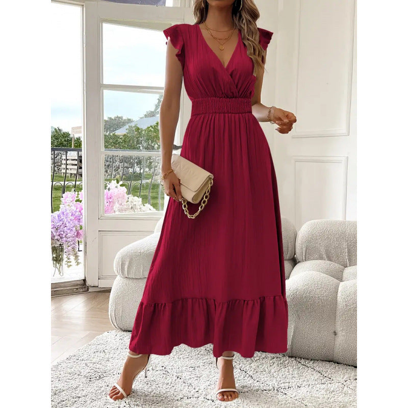 Felicity Ashgrove | Black Ruffle Wrap Maxi Dress
