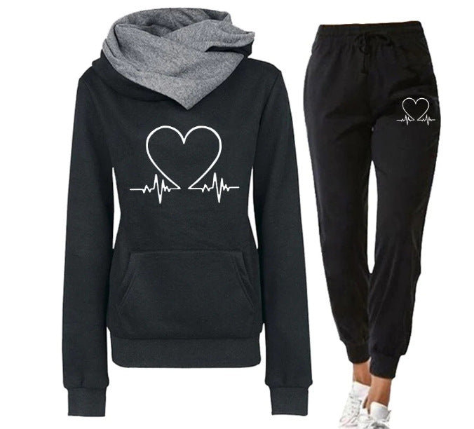 Poppy Wilson | Heart Print Hooded Tracksuit Set