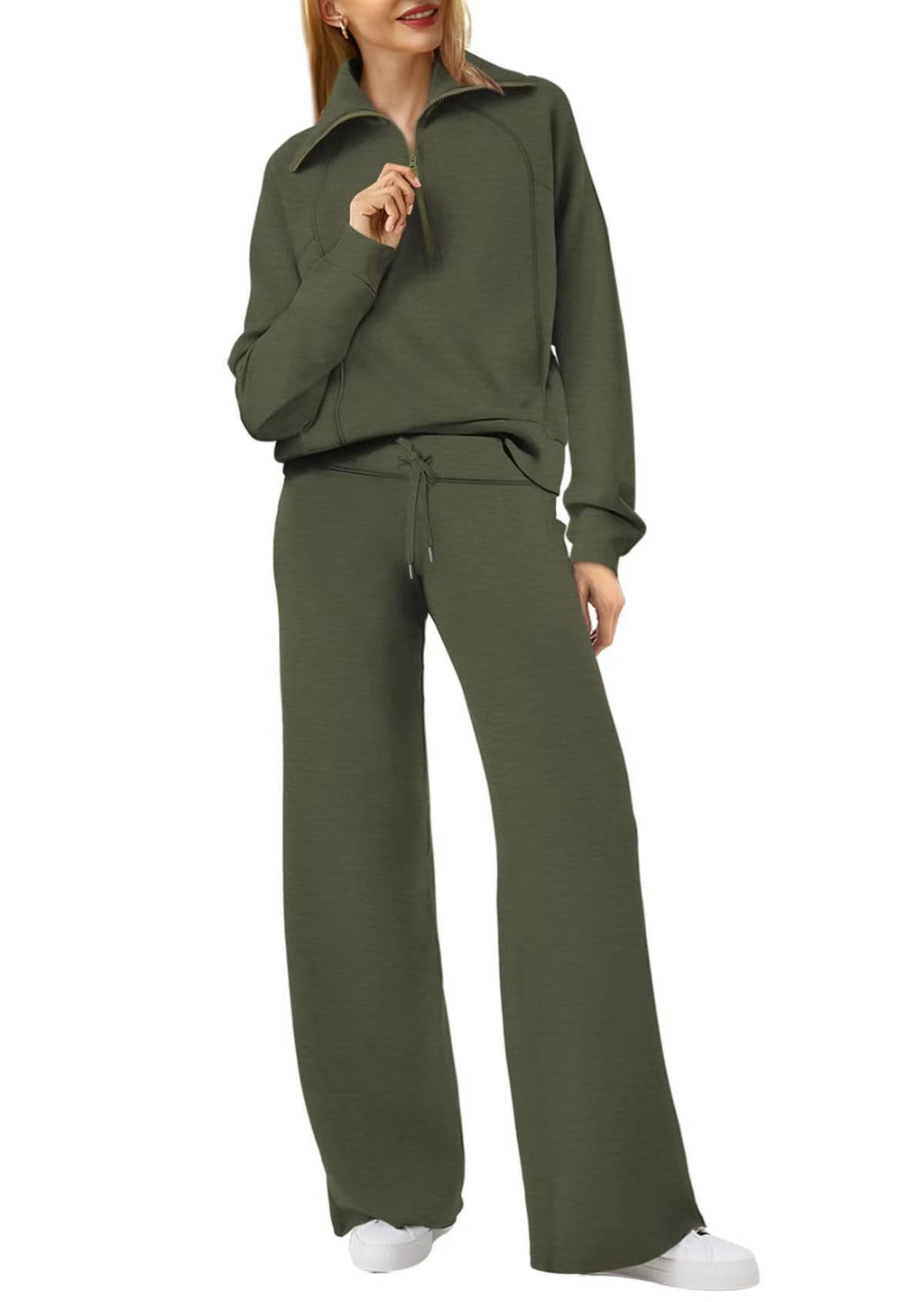 Harriet Griffiths | Half-Zip Hoodie & Wide-Leg Trousers Co-ord Set