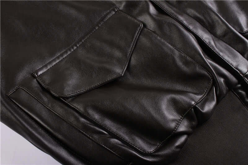 Arthur Winslow | Brown Leather Jacket with Shearling Collar