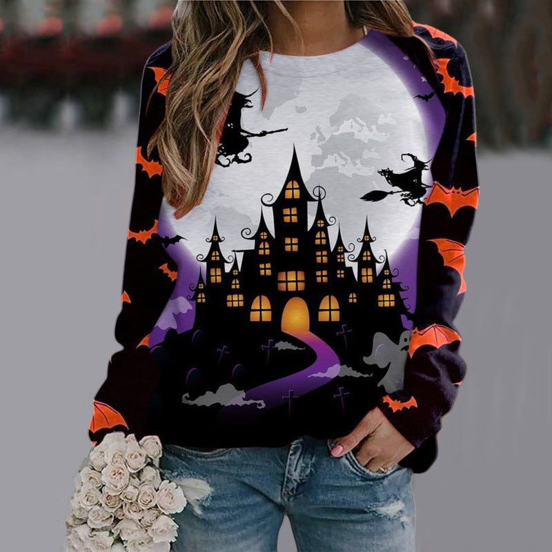 Edith Sowerby | Witch Halloween Sweater With Moonlit Print
