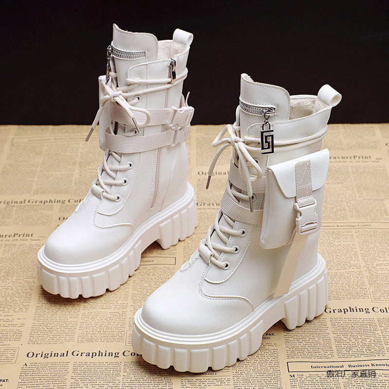 Nadia Winstanley | Lace-Up Platform Mid-Calf Boots