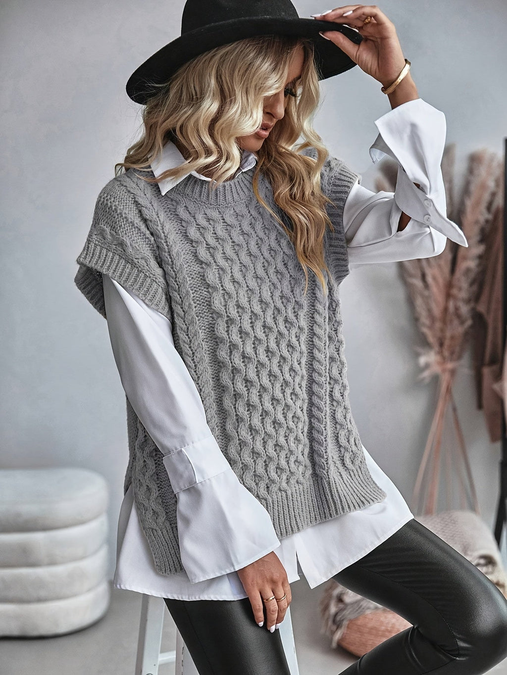 Alice Scott | Cozy Cable-Knit Sweater Vest