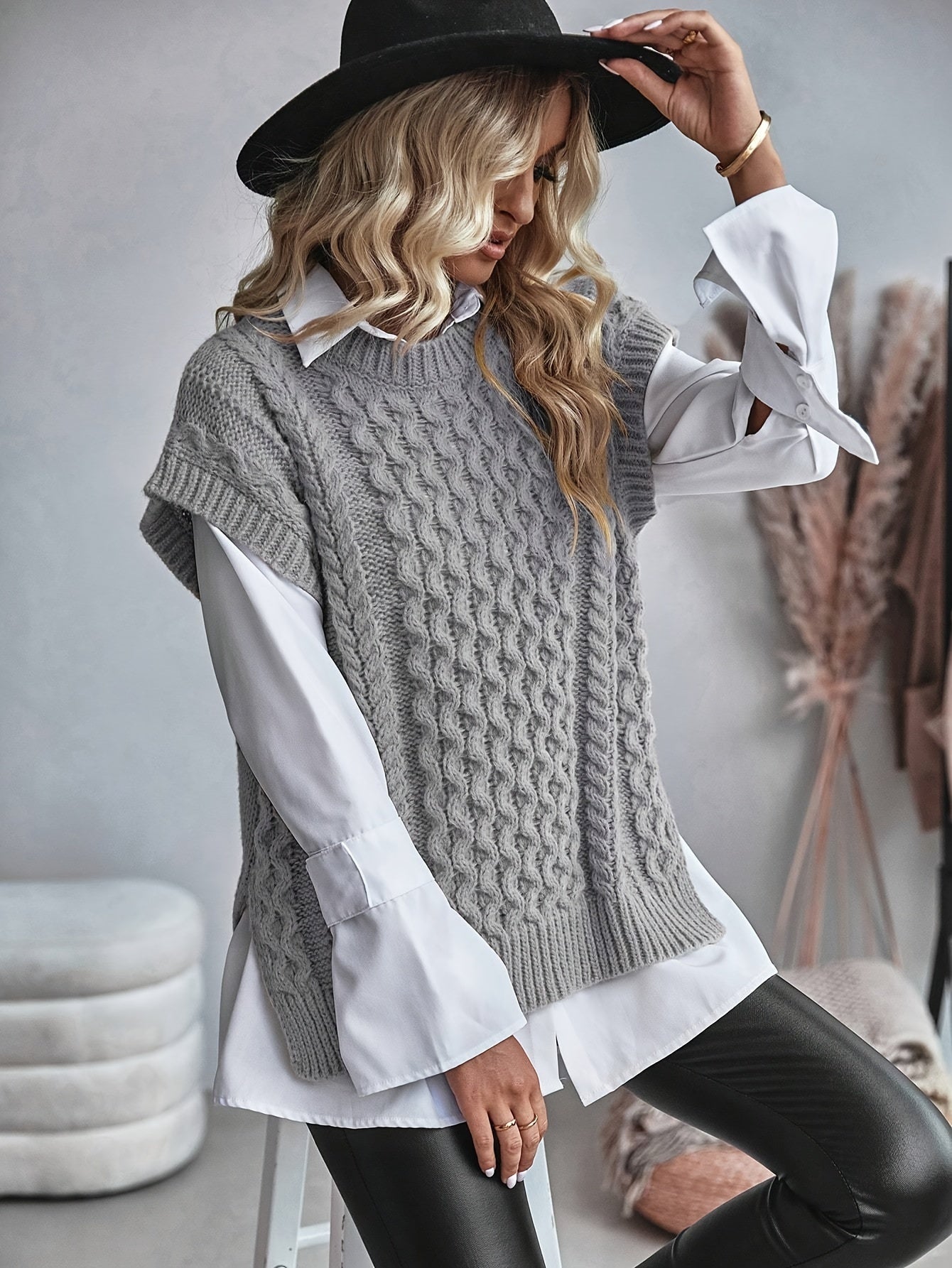 Alice Scott | Cozy Cable-Knit Sweater Vest