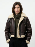Beatrice Hughes | Cropped Shearling Aviator Jacket