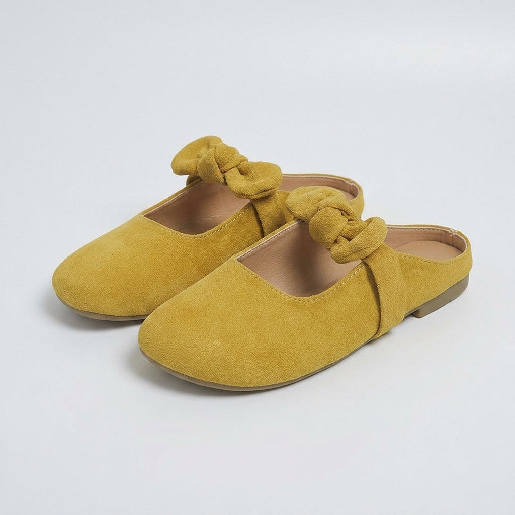 Beatrice Wilson | Bow Detail Mule Slippers - Yellow