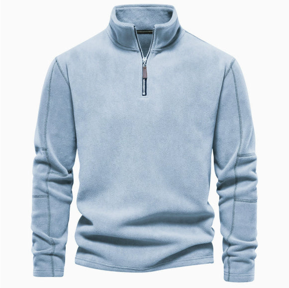 Gareth Underhill | Stand-Collar Half-Zip Fleece Sweatshirt