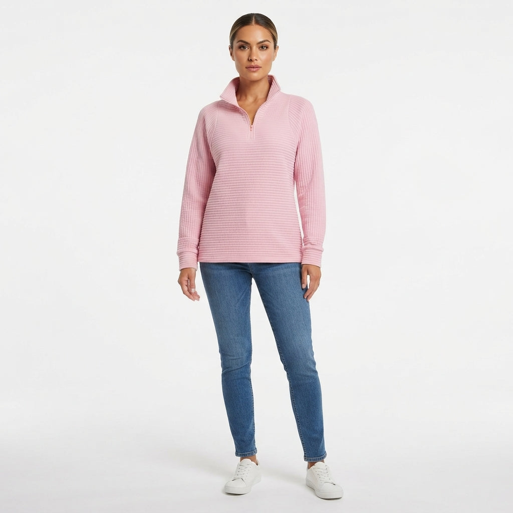 Bethany Marlow | Ribbed Half-Zip Pullover For Women