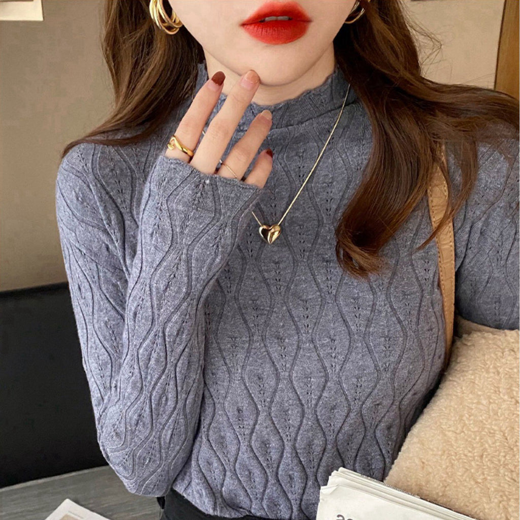 Tabitha Wright | Cream Ribbed Knit Turtleneck Jumper
