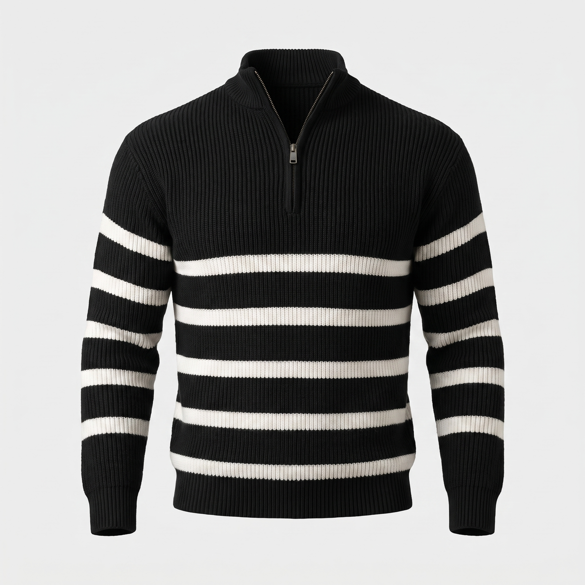 Rhys Calderwood | Striped Half-Zip Sweater