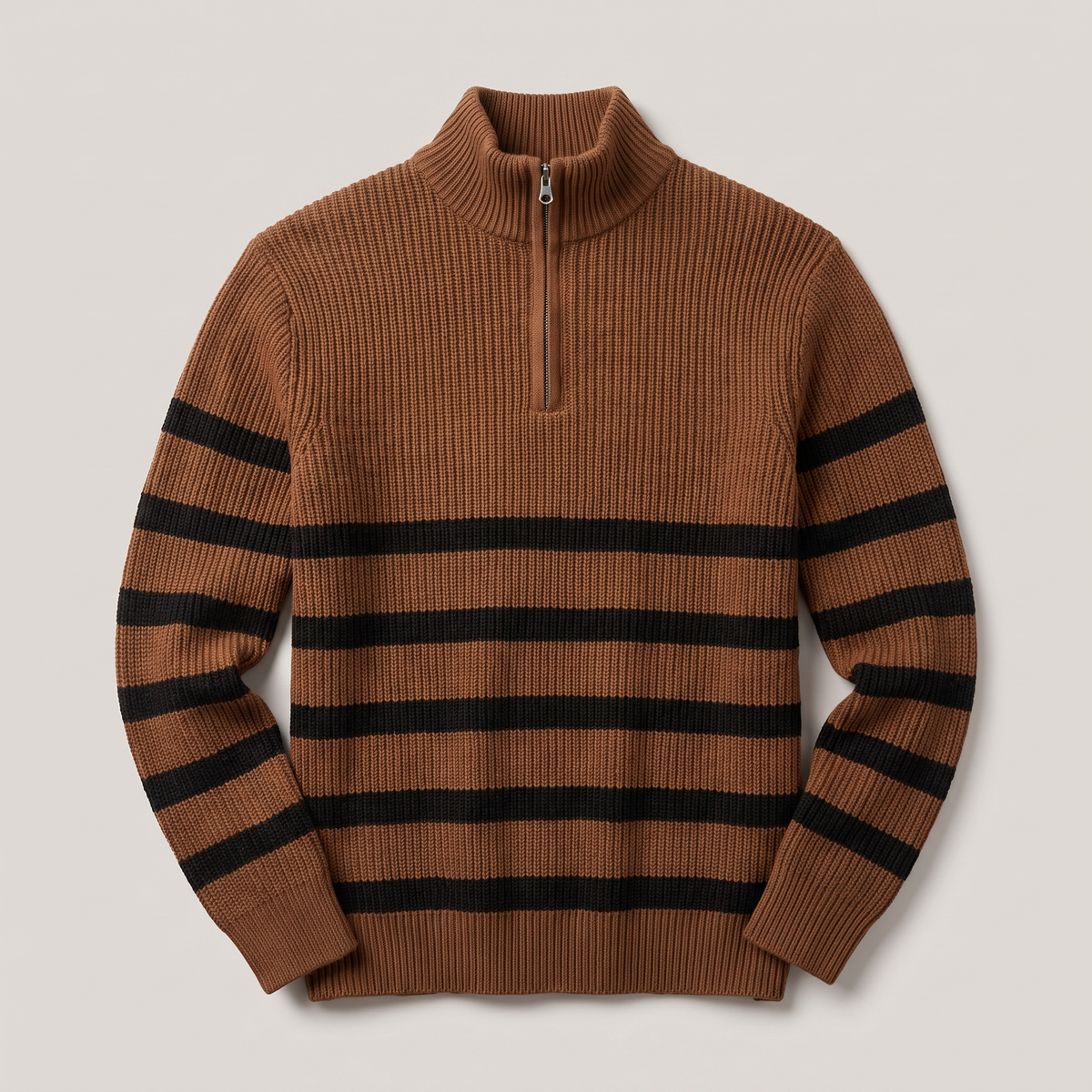 Rhys Calderwood | Striped Half-Zip Sweater