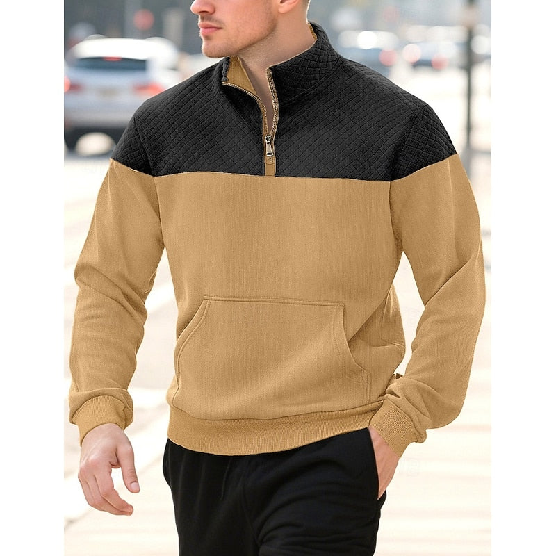 Lachlan Calder | Textured Quarter-Zip Sweatshirt For Men