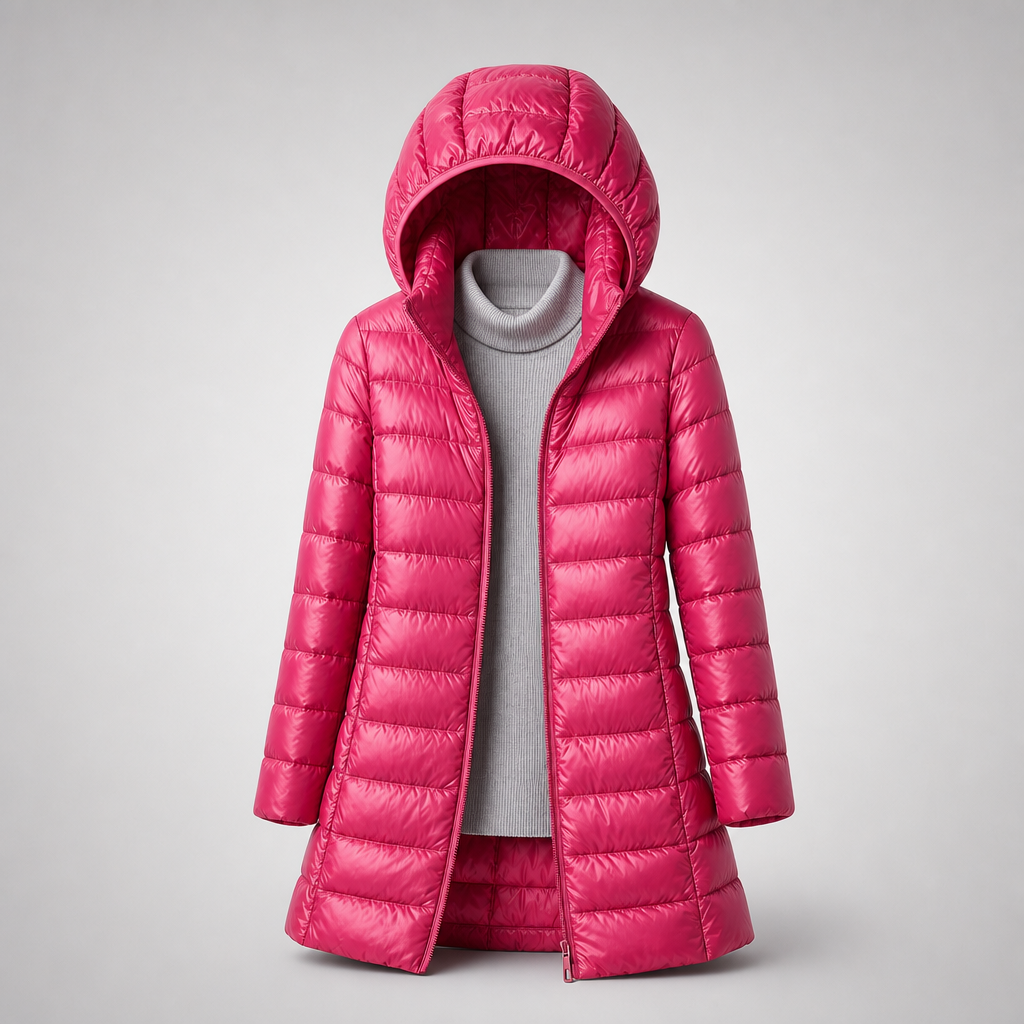 Women's Lightweight Long Hooded Quilted Coat
