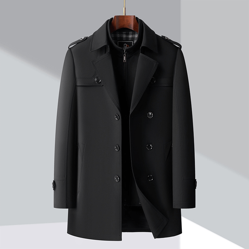 Miles Kingsley | Navy Double-Breasted Trench Coat