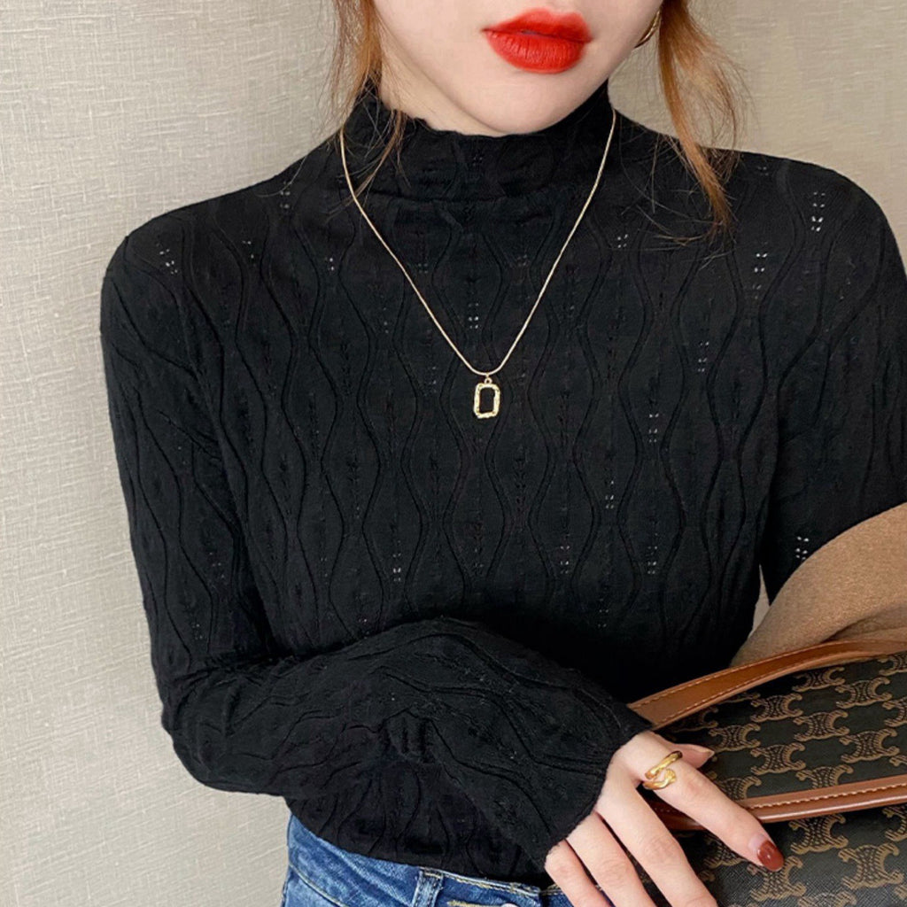 Tabitha Wright | Cream Ribbed Knit Turtleneck Jumper