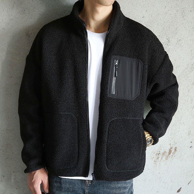 Ellis Grayson | Sherpa Fleece Mens Jacket With Zip Pocket
