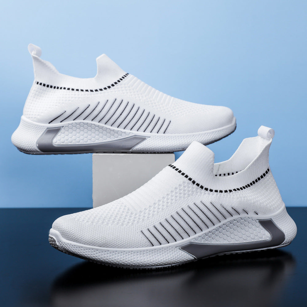 Duncan Everly | Mesh Slip-On Sneakers With Striped Detail