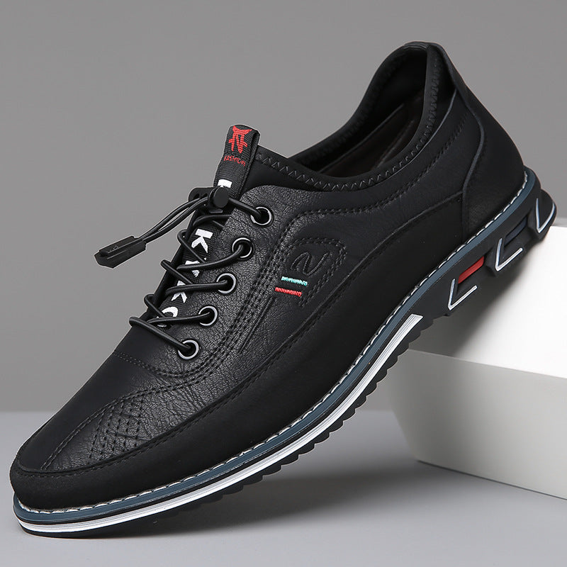 Duncan Sinclair | Grey Leather Lace-Up Casual Shoes For Men