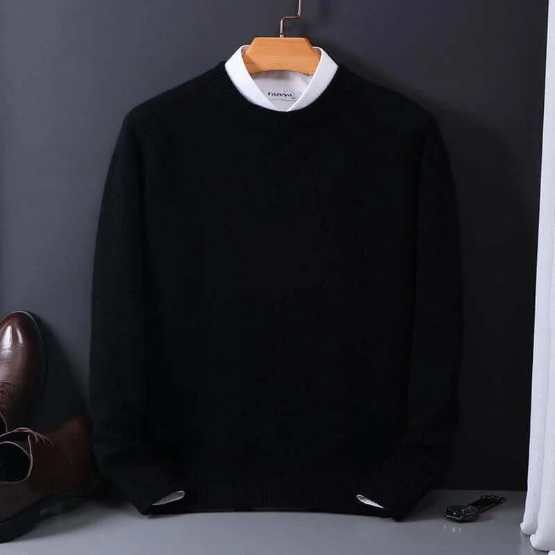 Theodore Evans | Cream Ribbed Knit Sweater for Men