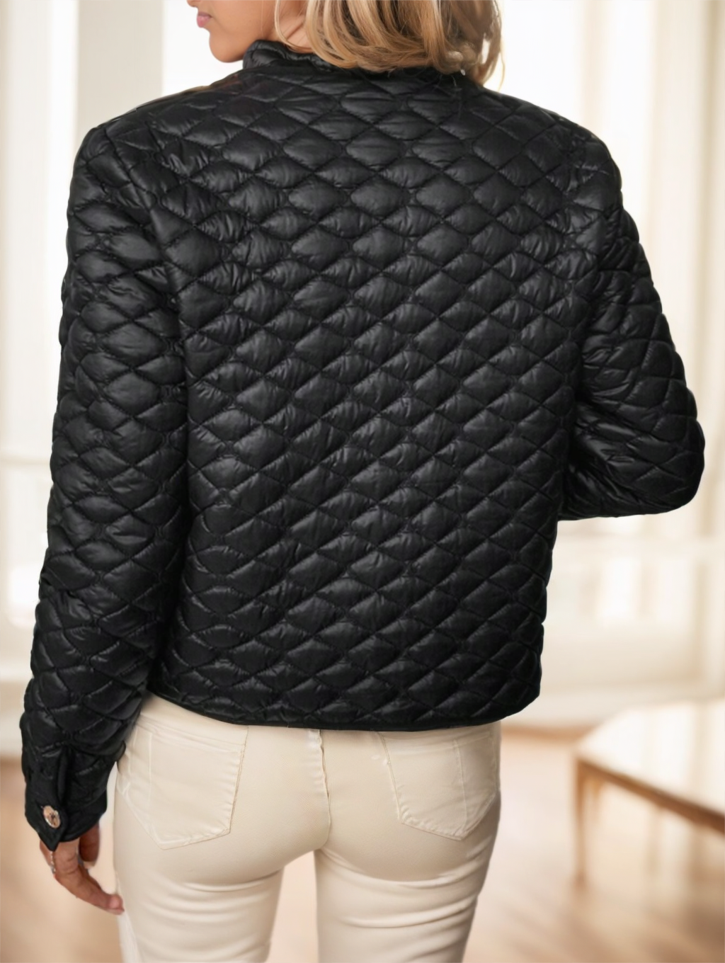 Clementine Barlow | Diamond-Quilted Short Padded Coat