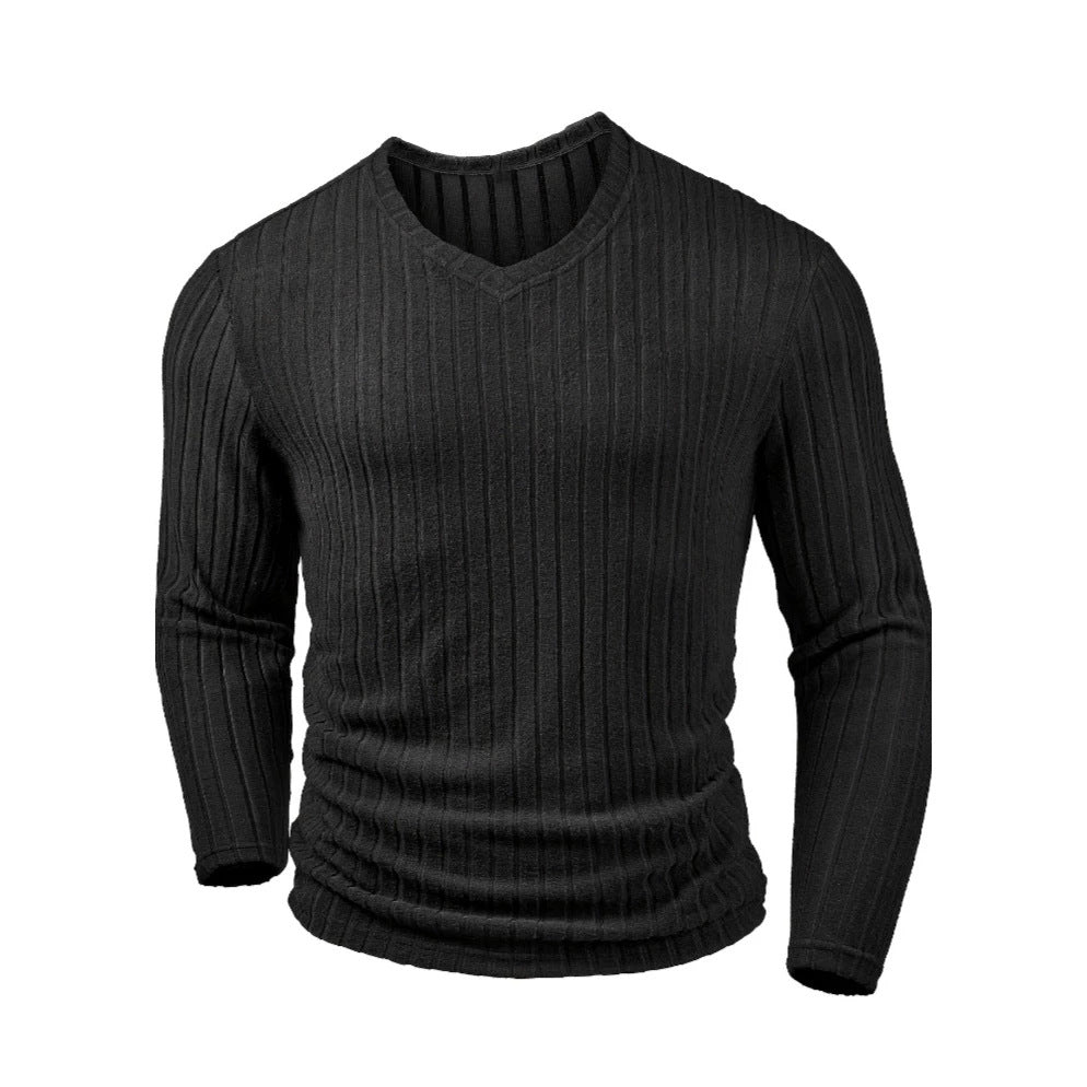 Marcus Fenholt | Ribbed V-Neck Knit Sweater
