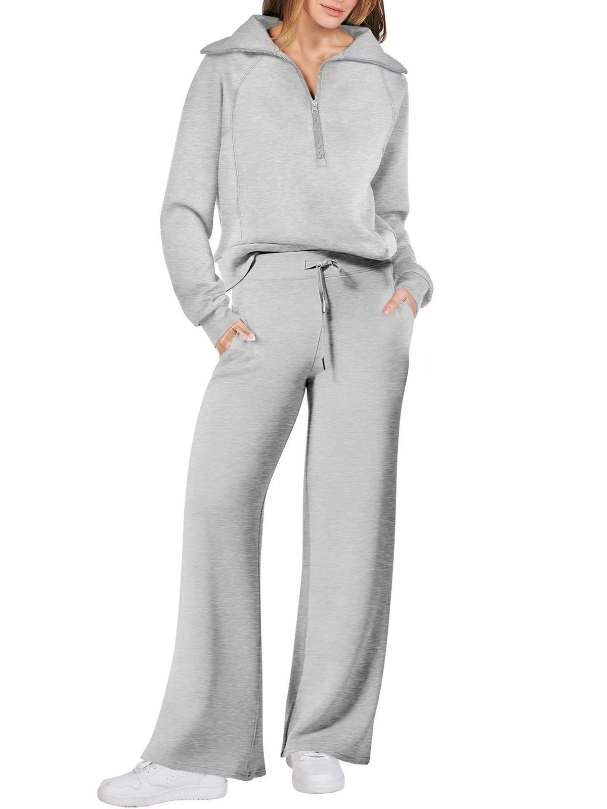 Harriet Griffiths | Half-Zip Hoodie & Wide-Leg Trousers Co-ord Set