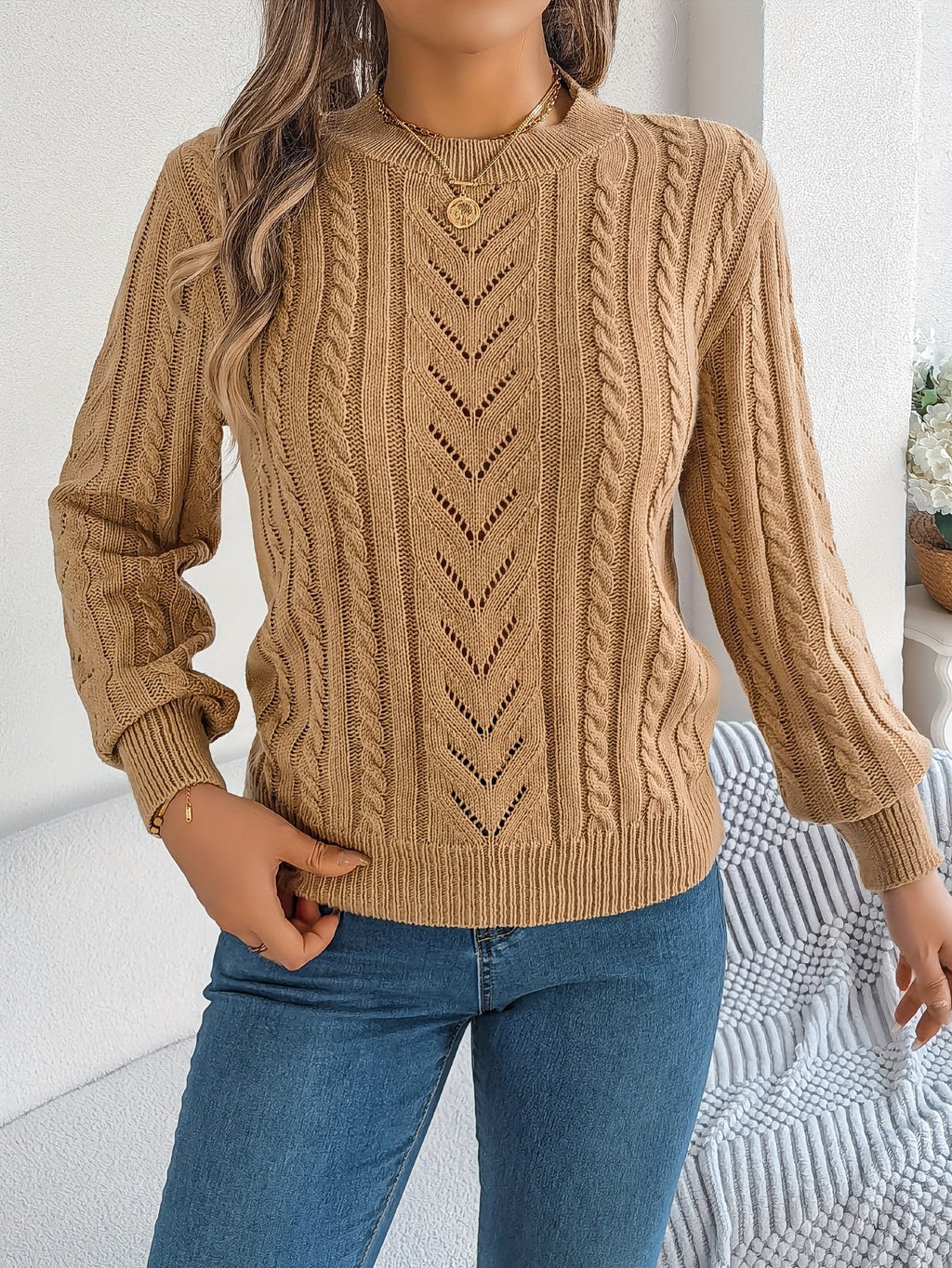 Verity Clarke | Cable-Knit Textured Sweater For Women
