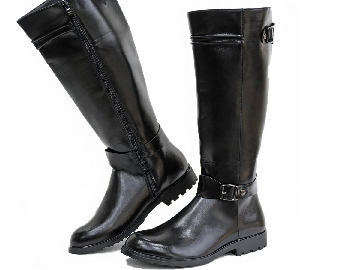 Nigel Hartwell | Black Leather Knee-High Riding Boots