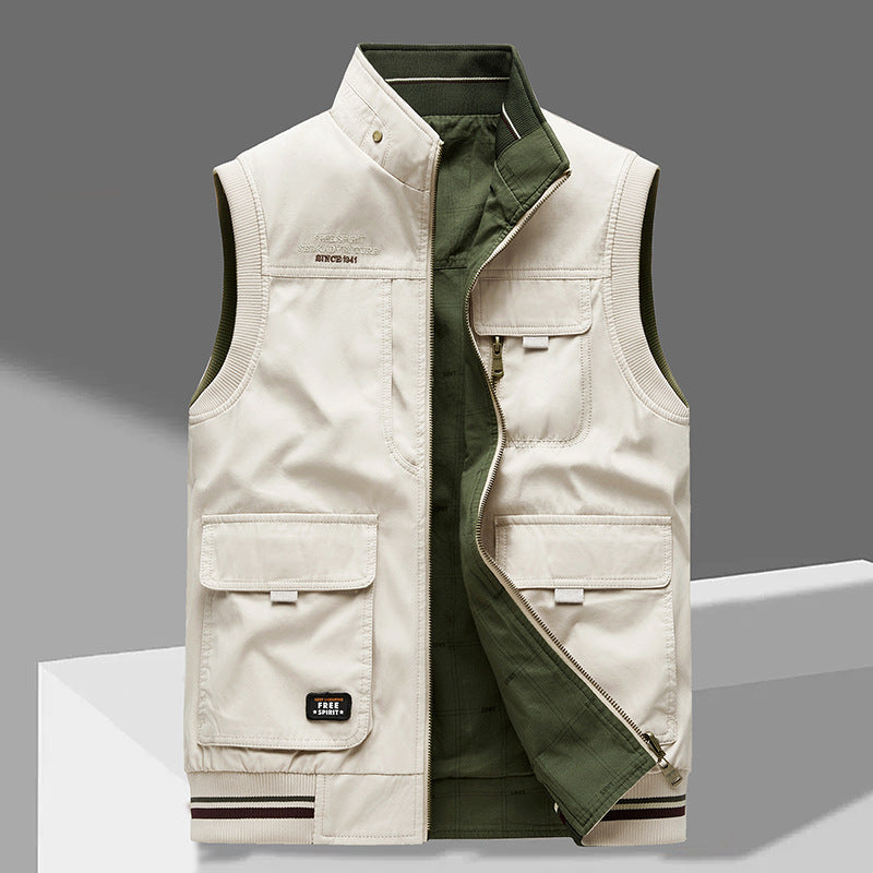 Nigel Ashbourne | Cotton Multi-Pocket Utility Vest for Men