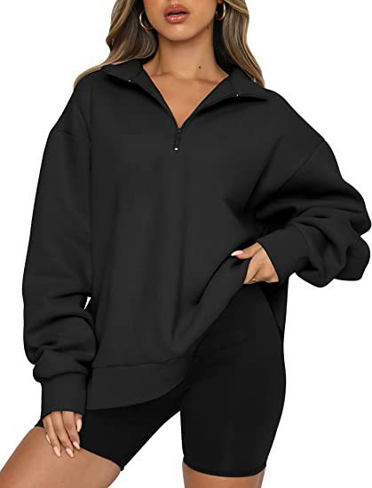 Eliza Sutcliffe | Blue Oversized Zip Collar Sweatshirt