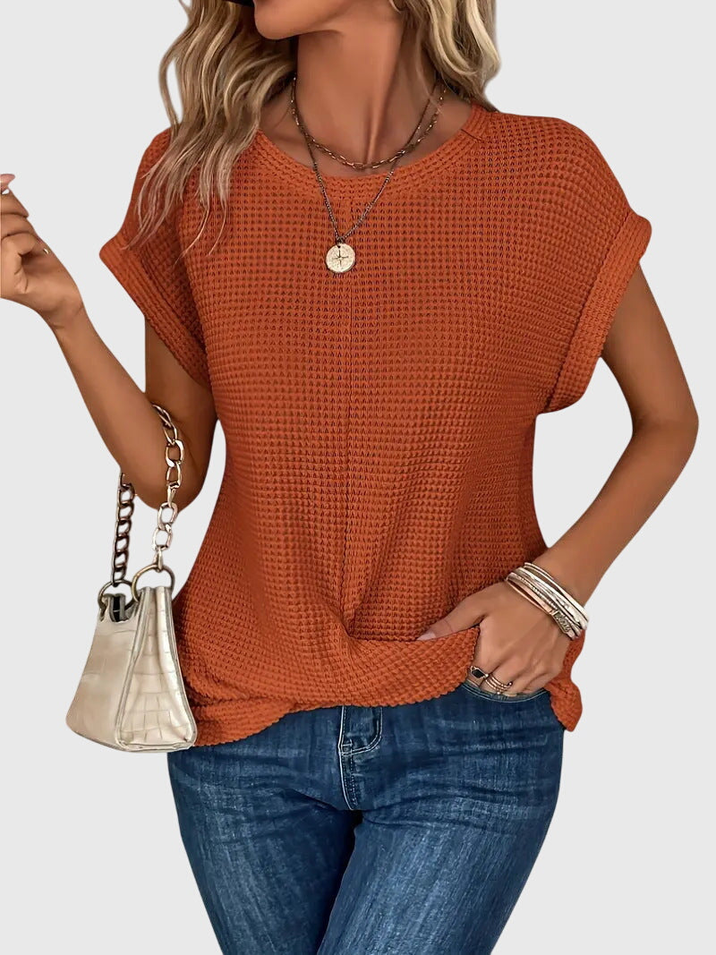 Imogen Sinclair | Waffle-Knit Blouse with Twist Front