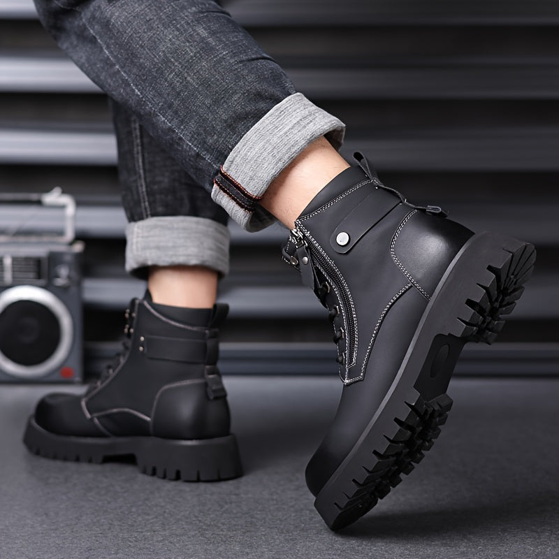 Duncan Ferris | Rugged Black Leather Combat Boots