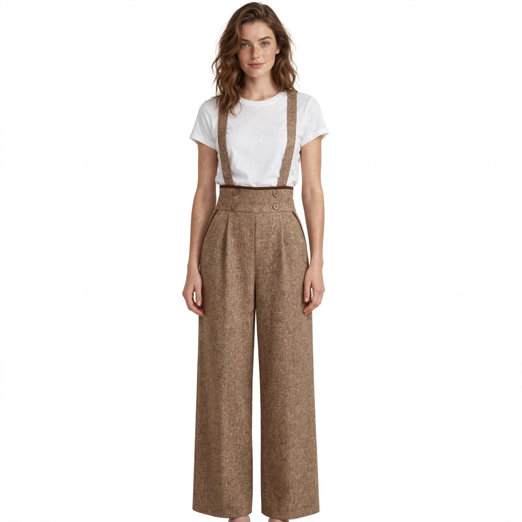 Nadia Thorne | Vintage Wide-Leg Jumpsuit With Suspender Straps