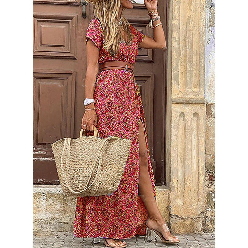 Daisy Merton | Paisley Print Maxi Dress With Wrap Front