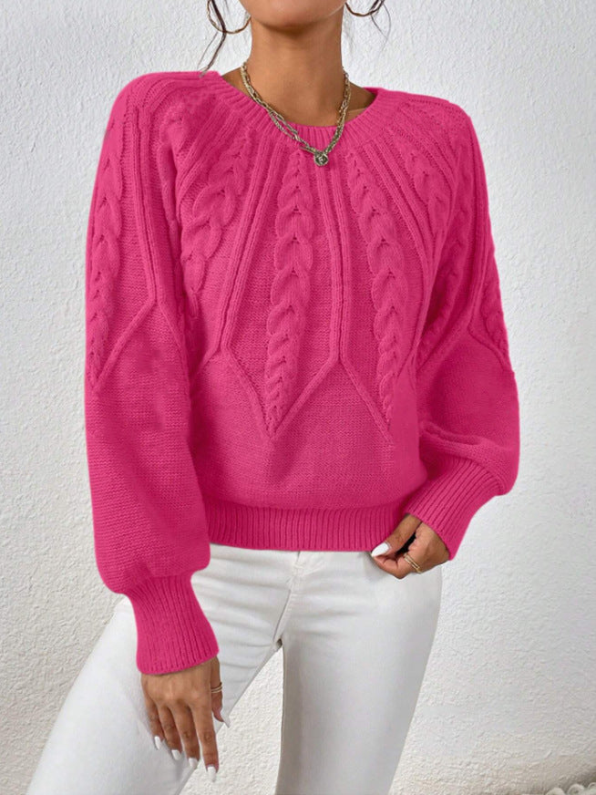 Lydia Cooper | Round Neck Cable Knit Sweater