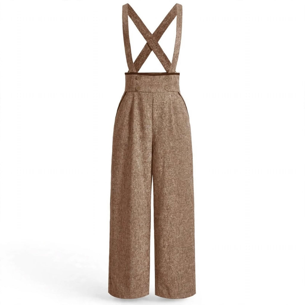 Nadia Thorne | Vintage Wide-Leg Jumpsuit With Suspender Straps