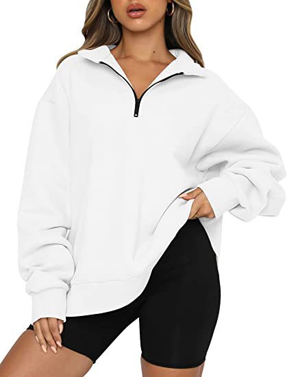 Eliza Sutcliffe | Blue Oversized Zip Collar Sweatshirt