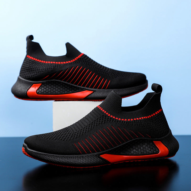 Duncan Everly | Mesh Slip-On Sneakers With Striped Detail