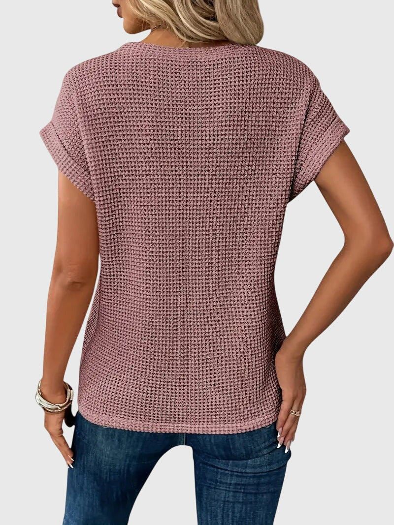 Imogen Sinclair | Waffle-Knit Blouse with Twist Front