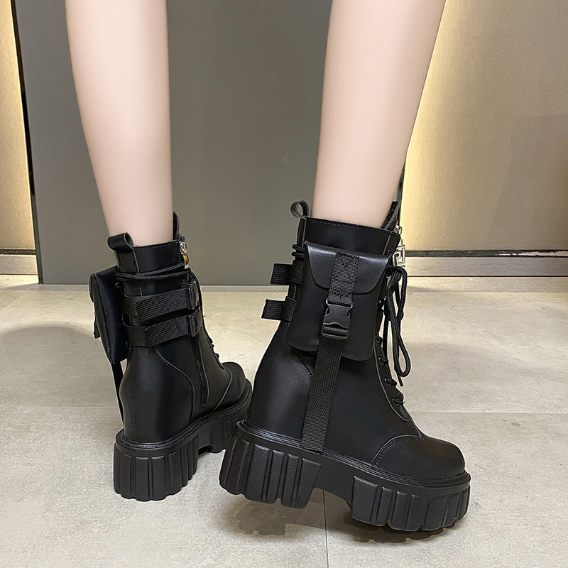 Nadia Winstanley | Lace-Up Platform Mid-Calf Boots