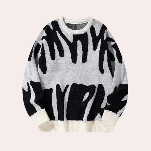 Abstract Graphic Knit Sweater