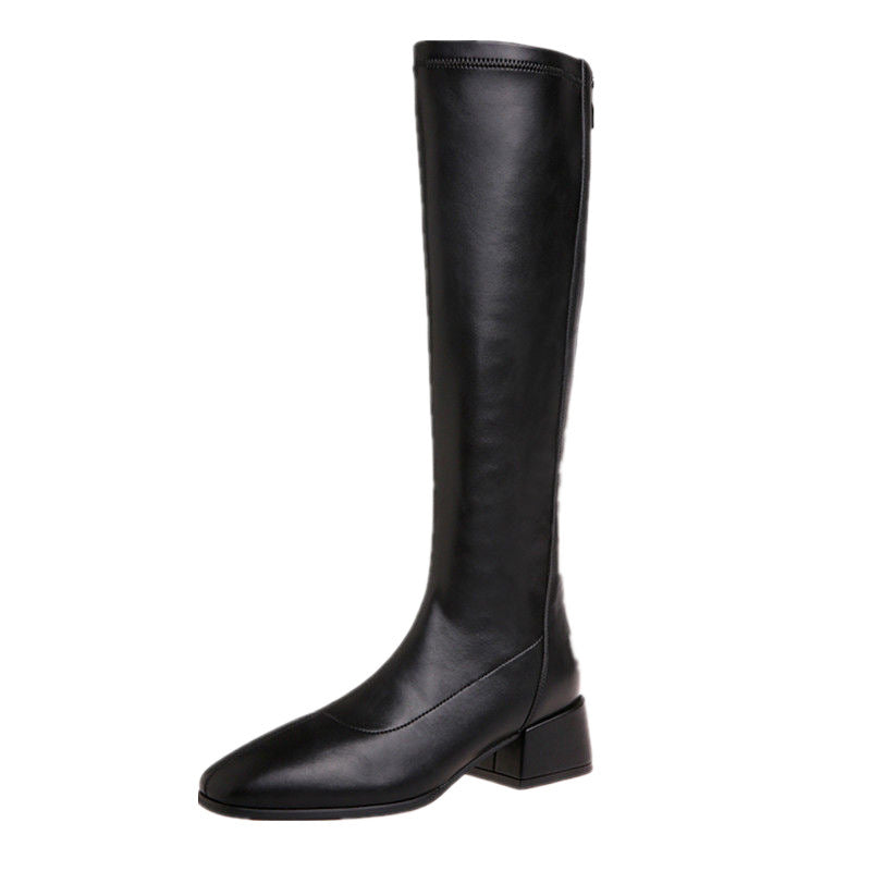 Millicent Faulkner | Knee-High Leather Boots with Block Heel