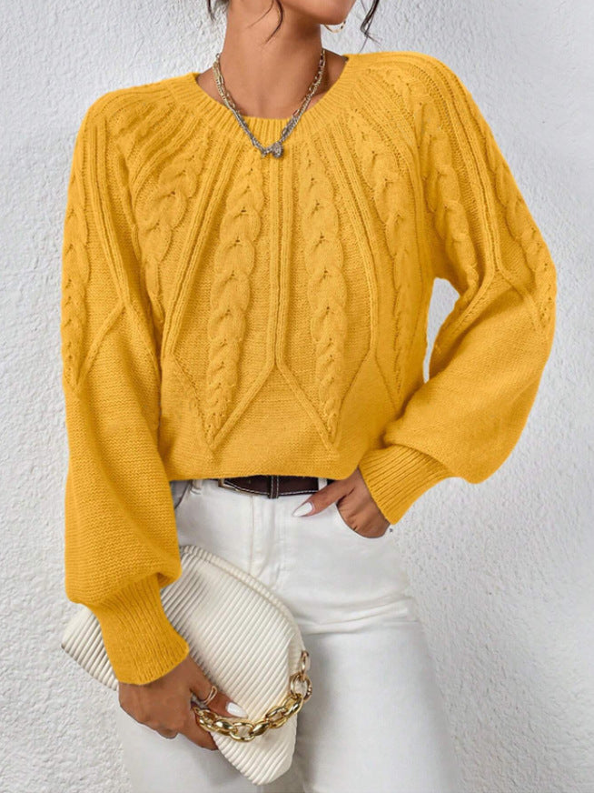 Lydia Cooper | Round Neck Cable Knit Sweater