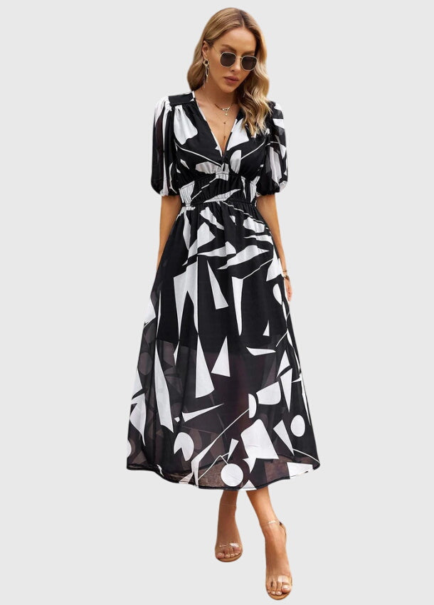 Bianca Moreau | Floral Summer Dress with Smocked Waist